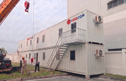 Container Văn Phòng 40feet 2 Tầng: Giải Pháp Nhân Đôi Diện Tích Sàn Ban Điều Hành Dự Án